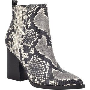 Marc Fisher Snakeskin Pattern Heeled Boots - Size 9.5